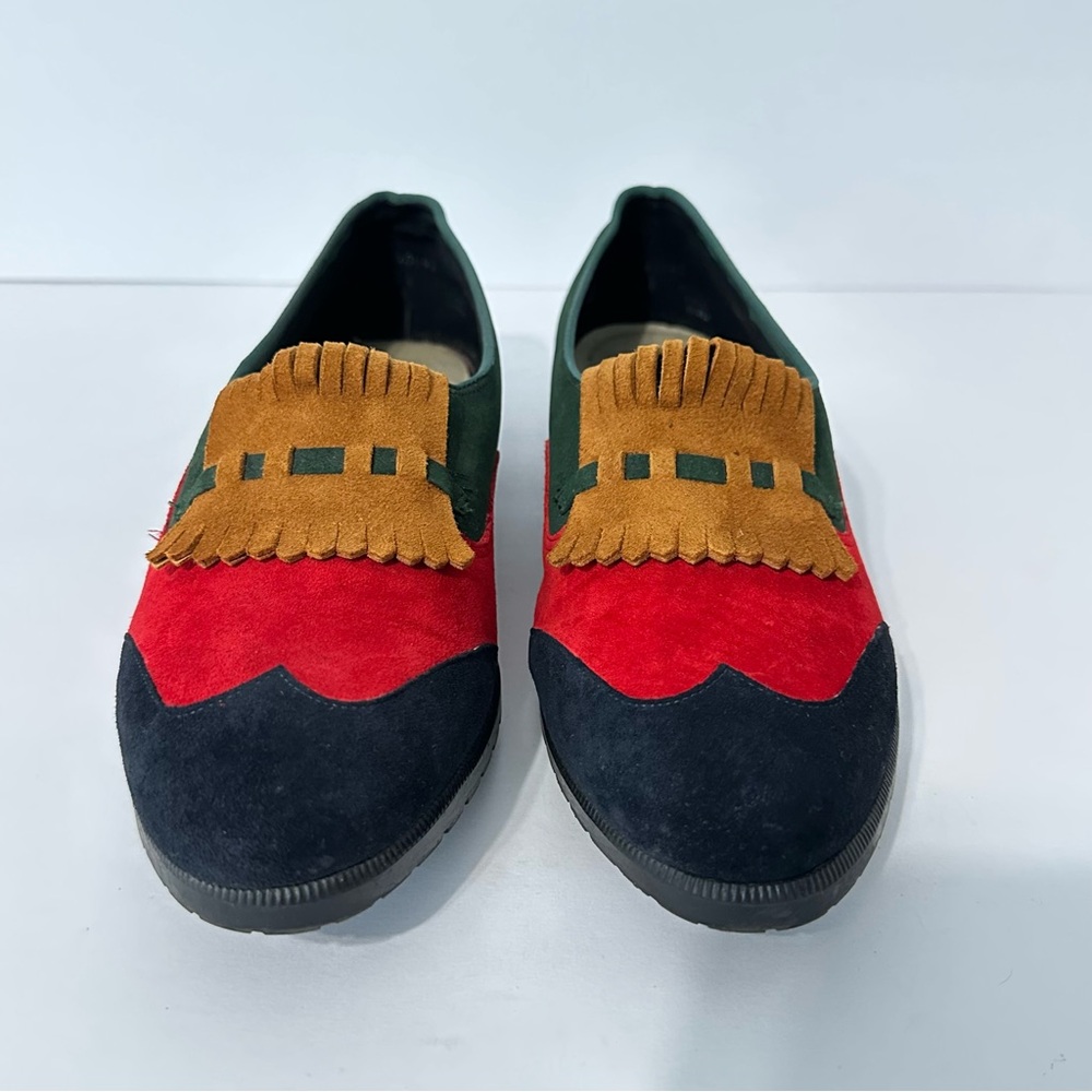 Vintage Loafers Artsy Art to Wear Maximalist Dopamine Kiltie Colorblock Sz 6.5 - Picture 4 of 11